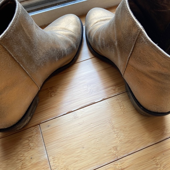 J Crew Gold Ankle Booties Size 9.5 - Picture 6 of 6
